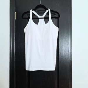 Lululemon White Ribbed Sport Tank Top Size 12